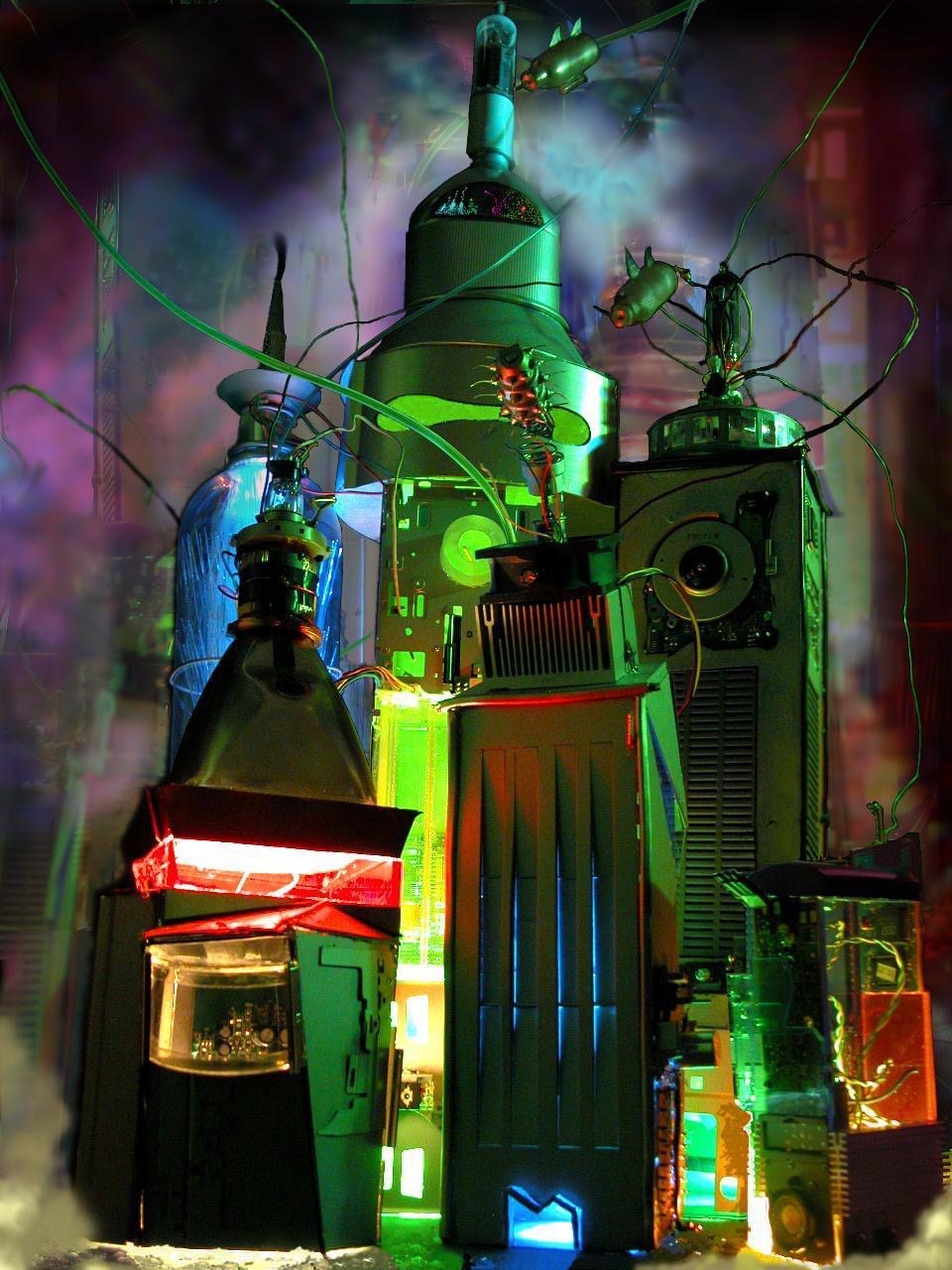Città elettronica futuristica